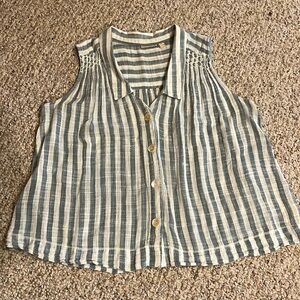 Anthropologie Linen Crop Top